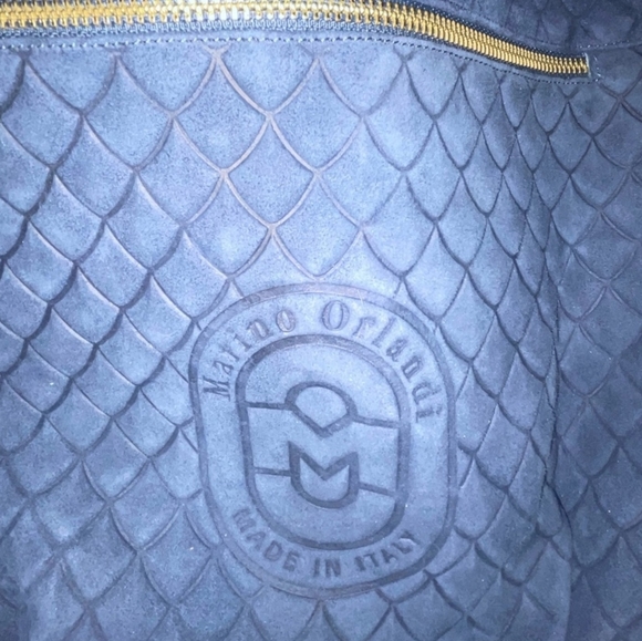 😍NWT Marino Orlandi Made in Italy Blue Suede Purse - Picture 4 of 15